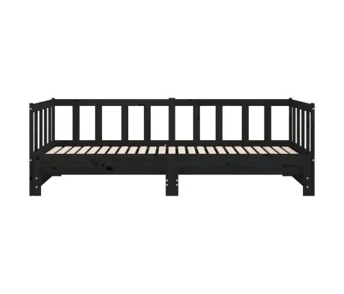 Väljatõmmatav Päevavoodi, Must, 2 X (90X190) cm Männipuit