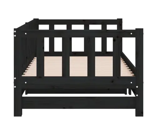 Väljatõmmatav Päevavoodi, Must, 2 X (90X190) cm Männipuit