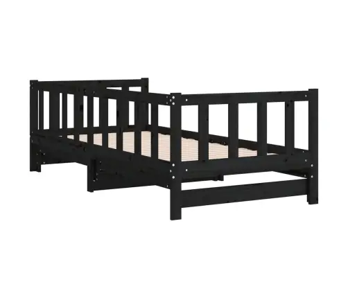 Väljatõmmatav Päevavoodi, Must, 2 X (90X190) cm Männipuit