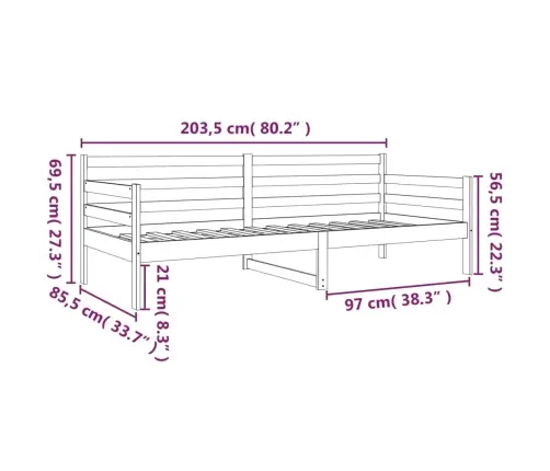 Gulta Bez Matrača, 80X200 Cm, Priedes Masīvkoks Vidaxl
