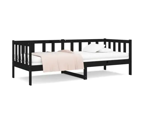 Päevavoodi, Must, 80 X 200 cm Männipuit