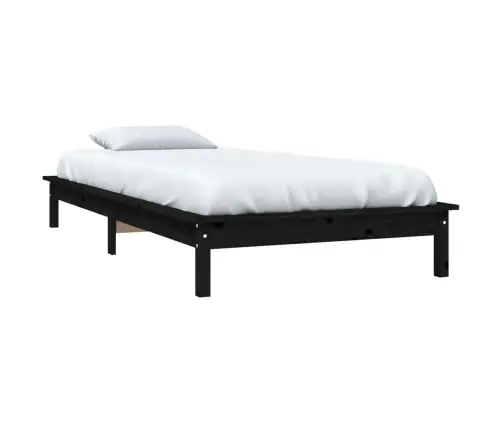 Lovos Rėmas, Juodos Spalvos, 100X200cm Pušies Medienos Masyvas