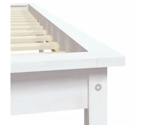 Gultas Rāmis, Balts, 120X200 Cm, Priedes Masīvkoks Vidaxl