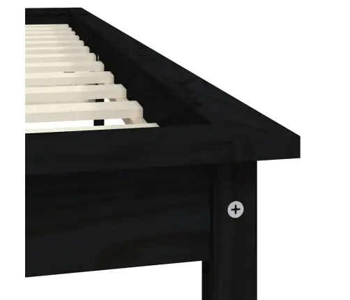 Lovos Rėmas, Juodos Spalvos, 120X200cm Pušies Medienos Masyvas