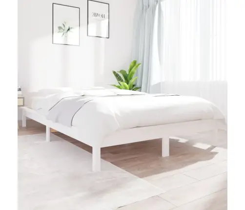 Gultas Rāmis, Balts, 200X200 Cm, Priedes Masīvkoks Vidaxl