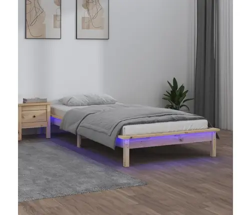 Gultas Rāmis, Led, 90X200 Cm, Masīvkoks Vidaxl