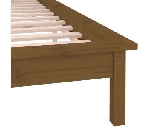 Gultas Rāmis Ar Led, Medus Brūns, 160X200 Cm, Masīvkoks Vidaxl