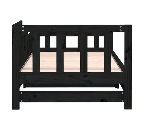 Ištraukiama Lova, Juoda, 2X(80X200)cm Pušies Medienos Masyvas