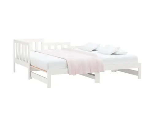 Izvelkama Gulta, Balta, 2X(90X190) Cm, Priedes Masīvkoks Vidaxl