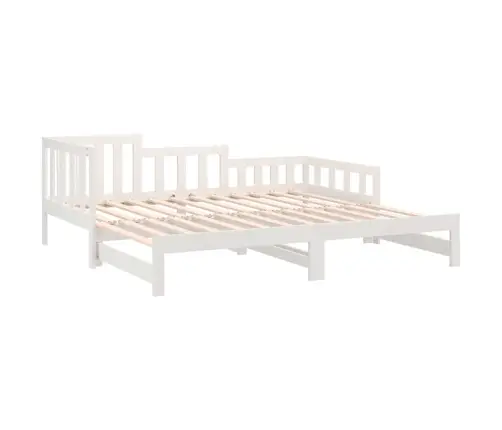 Izvelkama Gulta, Balta, 2X(90X190) Cm, Priedes Masīvkoks Vidaxl