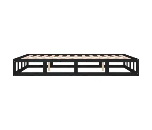 Voodiraam, Must, 120 X 200 cm Männipuit