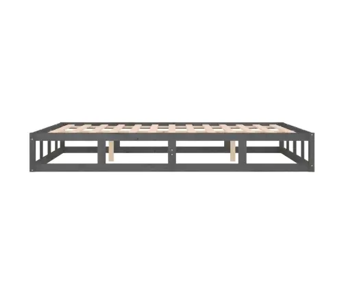 Gultas Rāmis, Pelēks, 150X200 Cm, King Izmērs, Masīvkoks Vidaxl