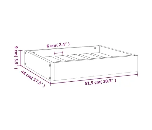 Koeravoodi, Valge, 51,5X44X9 cm Männipuit