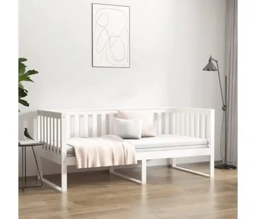 Päevavoodi Ilma Madratsita, Valge, 90 X 200 cm Männipuit