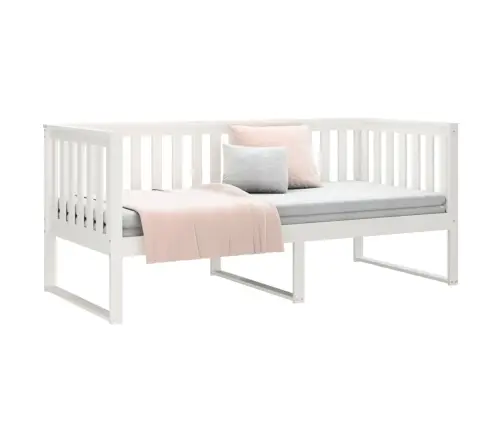 Päevavoodi Ilma Madratsita, Valge, 90 X 200 cm Männipuit