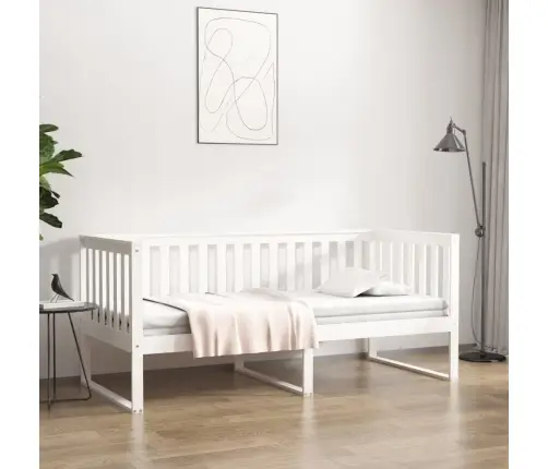 Päevavoodi Ilma Madratsita, Valge, 90 X 200 cm Männipuit