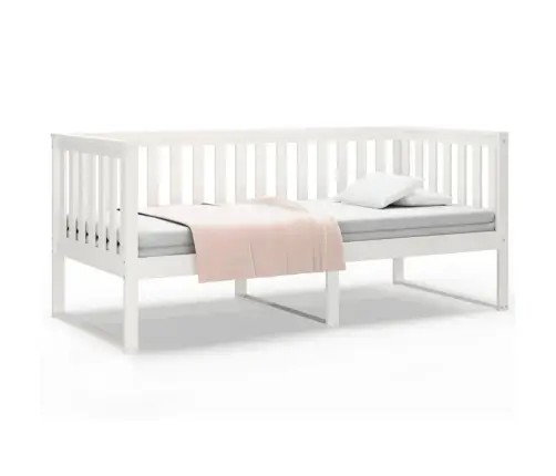 Lova Be Čiužinio, Balta, 90X190cm Pušies Medienos Masyvas