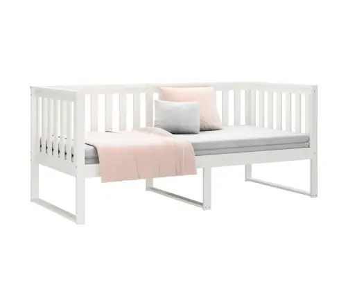 Lova Be Čiužinio, Balta, 90X190cm Pušies Medienos Masyvas