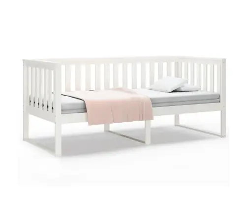 Dienas Gulta Bez Matrača, Balta, 100X200 Cm, Priedes Masīvkoka Vidaxl