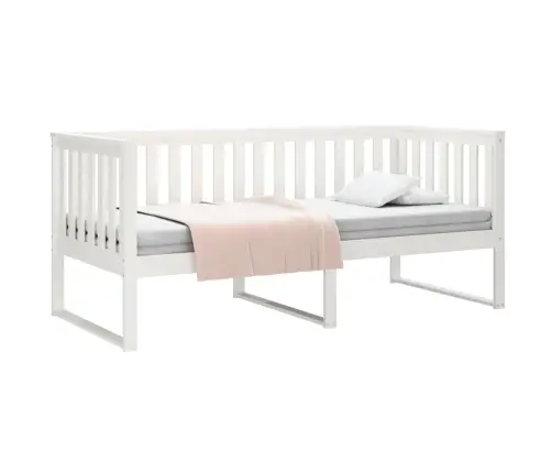 Dienas Gulta Bez Matrača, Balta, 100X200 Cm, Priedes Masīvkoka Vidaxl