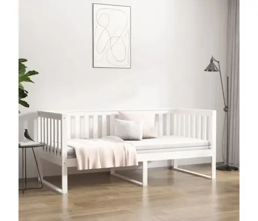 Dienas Gulta Bez Matrača, Balta, 100X200 Cm, Priedes Masīvkoka Vidaxl