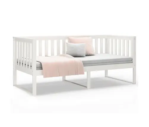 Dienas Gulta Bez Matrača, Balta, 100X200 Cm, Priedes Masīvkoka Vidaxl