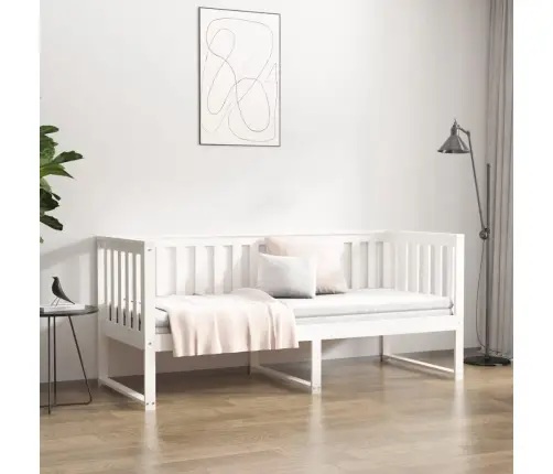 Päevavoodi Ilma Madratsita, Valge, 75X190 cm Männipuit