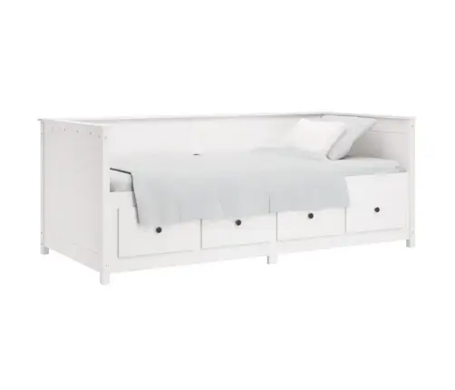 Gulta Bez Matrača, Balts, 90X200 Cm, Priedes Masīvkoks Vidaxl