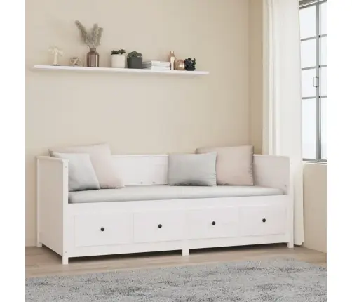 Gulta Bez Matrača, Balts, 90X200 Cm, Priedes Masīvkoks Vidaxl