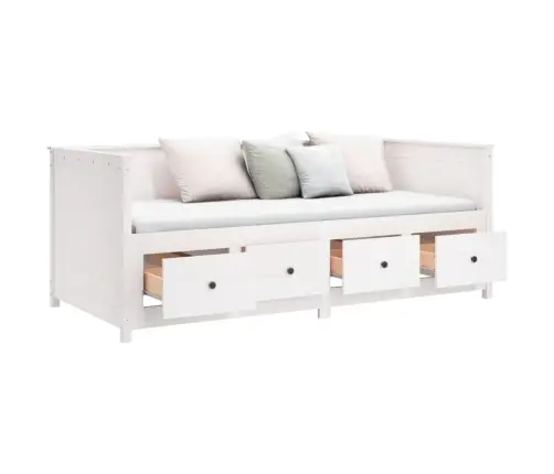 Gulta Bez Matrača, Balts, 90X200 Cm, Priedes Masīvkoks Vidaxl