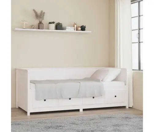 Gulta Bez Matrača, Balts, 90X200 Cm, Priedes Masīvkoks Vidaxl