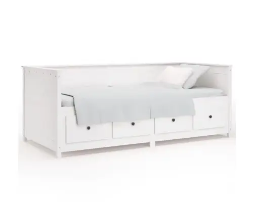 Lova Be Čiužinio, Balta, 90X190cm Pušies Medienos Masyvas