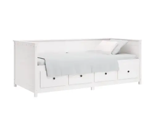 Lova Be Čiužinio, Balta, 90X190cm Pušies Medienos Masyvas