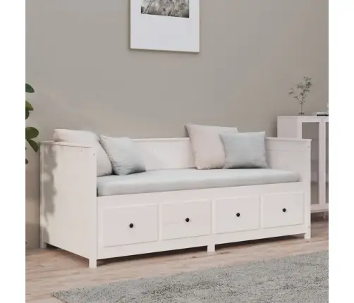 Lova Be Čiužinio, Balta, 90X190cm Pušies Medienos Masyvas