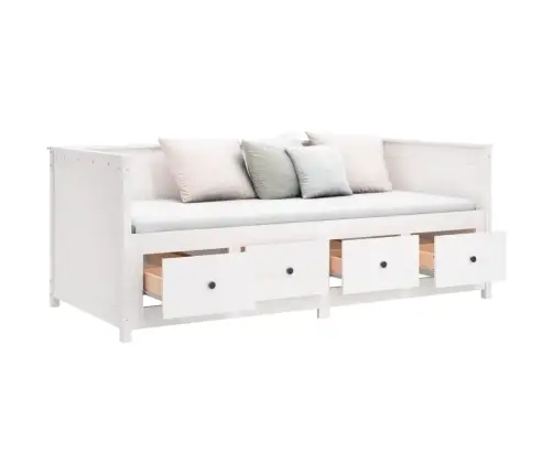 Lova Be Čiužinio, Balta, 90X190cm Pušies Medienos Masyvas