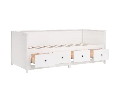 Lova Be Čiužinio, Balta, 90X190cm Pušies Medienos Masyvas