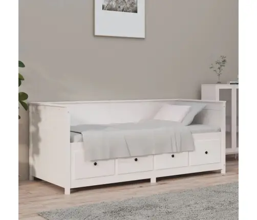 Lova Be Čiužinio, Balta, 90X190cm Pušies Medienos Masyvas