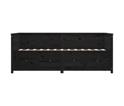 Dīvāngulta, Melna, 75X190 Cm, Priedes Masīvkoks Vidaxl