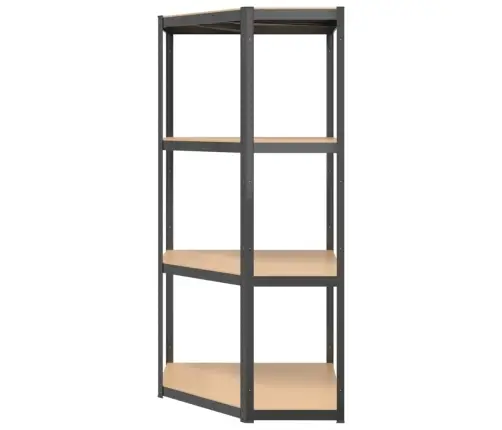 4-Līmeņu Plaukts, Antracītpelēks Tērauds, Inženierijas Koks Vidaxl