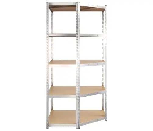 5-Līmeņu Stūra Plaukts, Sudrabains Tērauds, Inženierijas Koks Vidaxl