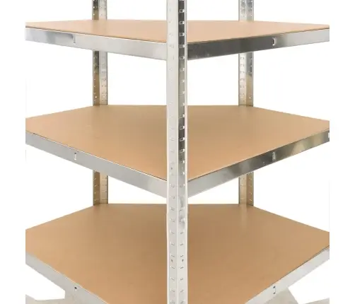 5-Līmeņu Stūra Plaukts, Sudrabains Tērauds, Inženierijas Koks Vidaxl