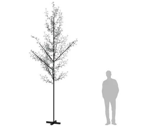 Led Medis Su Vyšnių Žiedais, 400cm 672 Šiltos Baltos Led