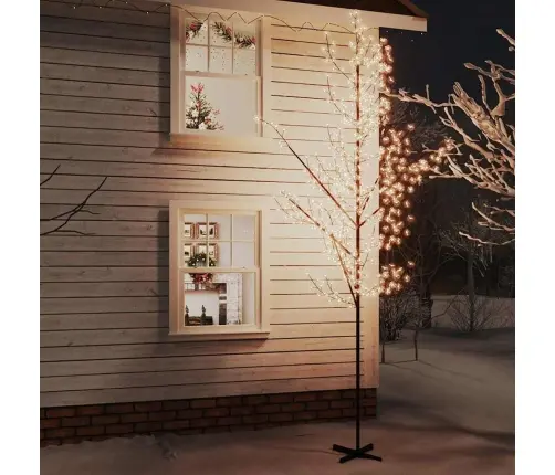 Led Medis Su Vyšnių Žiedais, 400cm 672 Šiltos Baltos Led