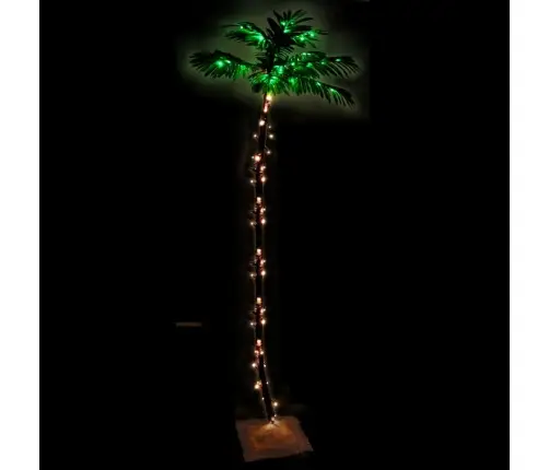 Mākslīgā Palma, 136 Silti Baltas Led, 220 Cm Vidaxl