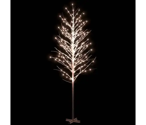 Beržas Su 672 Šiltomis Baltomis Led Lemputėmis, 400cm Baltas