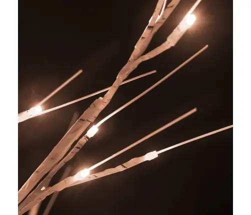 Beržas Su 672 Šiltomis Baltomis Led Lemputėmis, 400cm Baltas