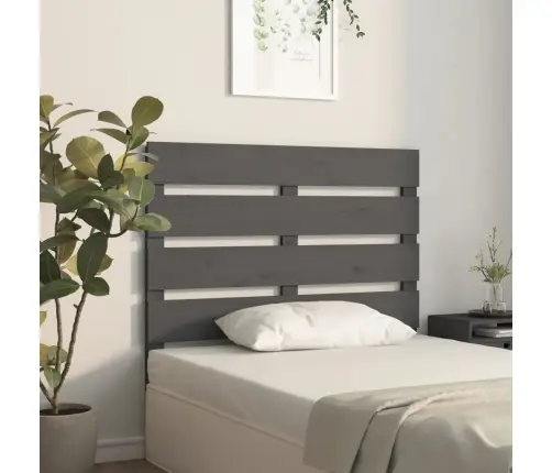 Galvūgalis, Pilkos Spalvos, 100X3X80cm Pušies Medienos Masyvas Galvūgalis, Pilkos Spalvos, 100X3X80cm Pušies Medienos Masyvas