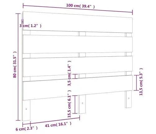 Galvūgalis, Pilkos Spalvos, 100X3X80cm Pušies Medienos Masyvas Galvūgalis, Pilkos Spalvos, 100X3X80cm Pušies Medienos Masyvas