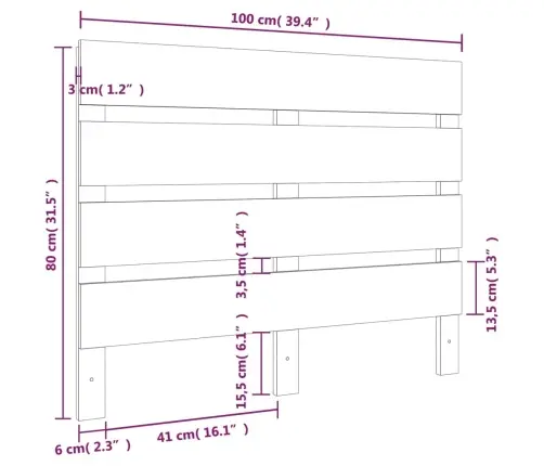 Galvūgalis, Medaus Rudas, 100X3X80cm Pušies Medienos Masyvas