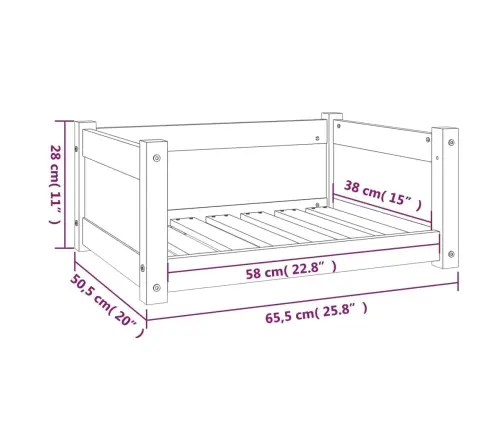 Koeravoodi 65,5 X 50,5 X 28 cm Täispuidust